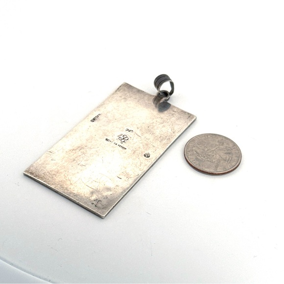 Vintage Large Aztec Idol Mayan Tribal Sterling 925 MEXICO Silver Pendant - Picture 8 of 8